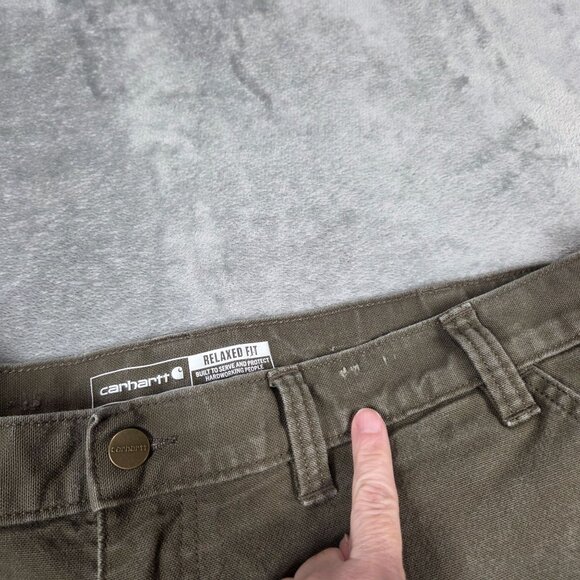 Carhartt Pants Mens 44X32 Moss Green Relaxed Straight Rugged Flex Duck Utility - Picture 4 of 12